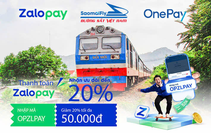 Đặt Vé Tàu Nhận Ưu Đãi Đến 20% - Thanh Toán ZaloPay