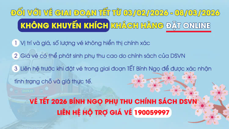 Phụ Thu Vé Tàu Tết Bính Ngọ 2026 – Chính Sách DSVN
